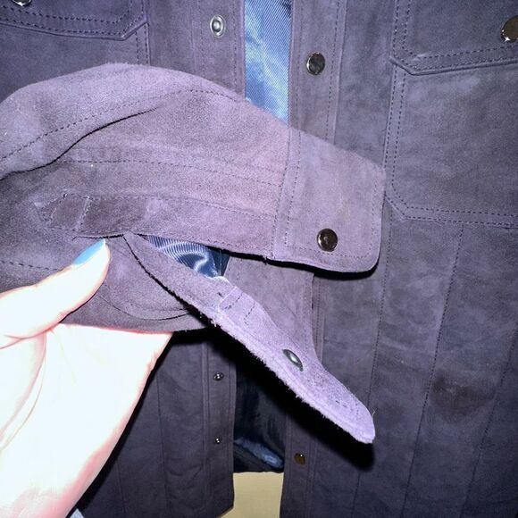 BlankNYC Suede Black Leather Jacket Shirt Men’s Size Large - Picture 5 of 11